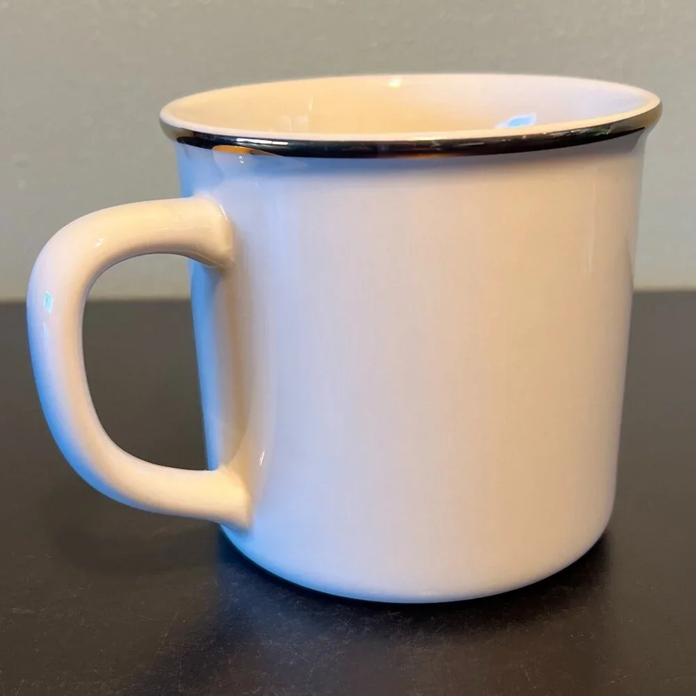 NWT POTTERY BARN Scottish Tartan Plaid Letter “D” Monogram Initial Ceramic Mug